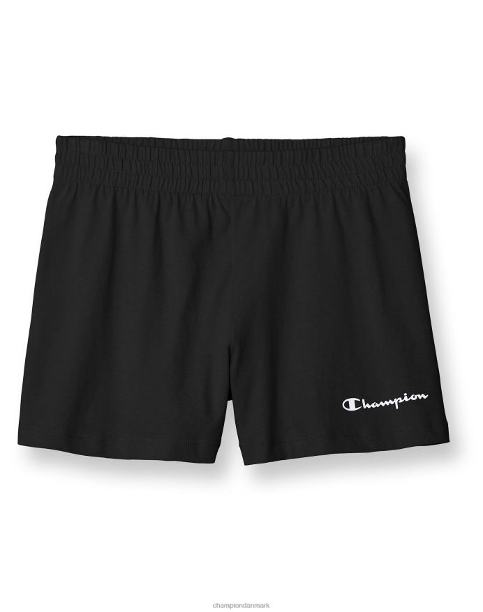 Champion store bomuldsshorts til piger klassisk script 3 V6J661802 sort