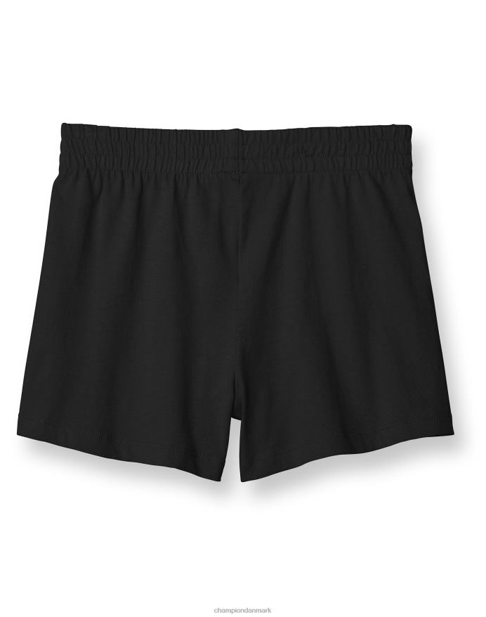Champion store bomuldsshorts til piger klassisk script 3 V6J661802 sort