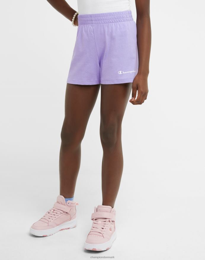 Champion store bomuldsshorts til piger klassisk script 3 V6J661804 salt lilla