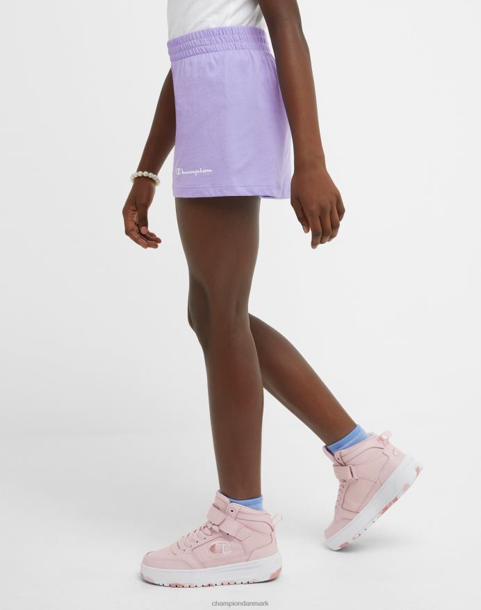 Champion store bomuldsshorts til piger klassisk script 3 V6J661804 salt lilla