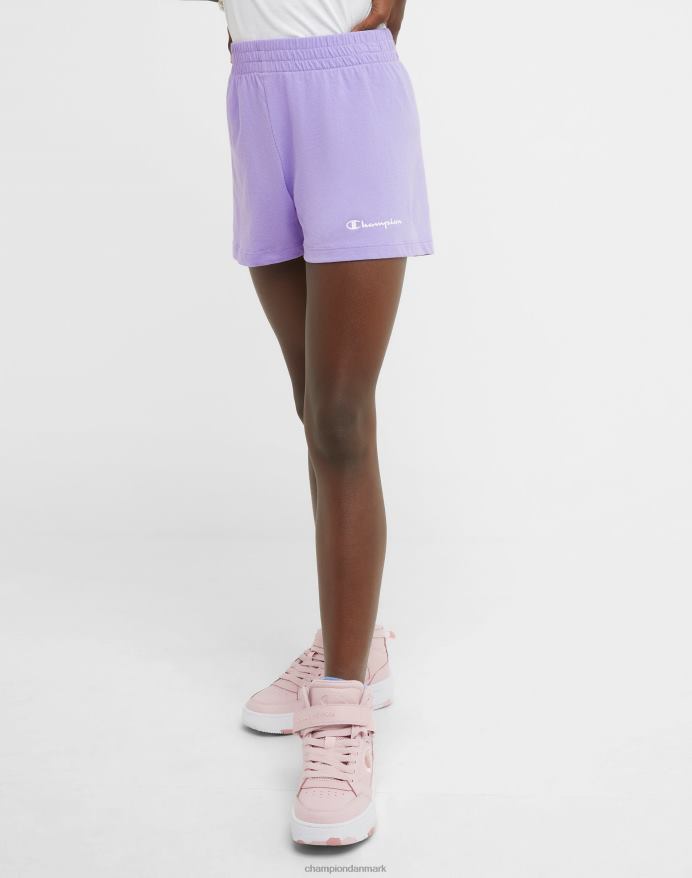 Champion store bomuldsshorts til piger klassisk script 3 V6J661804 salt lilla