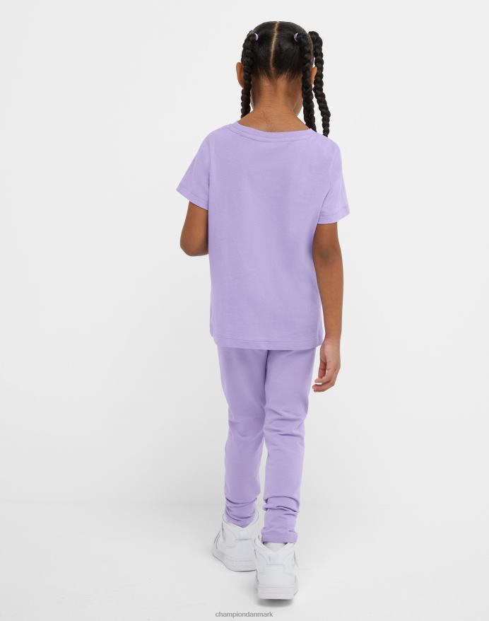 Champion klassiske t-shirts til små piger og autentiske strømpebukser, der gentager ikoniske c\'er V6J661787 salt lilla