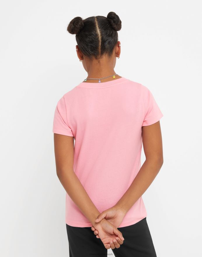 Champion stor t-shirt i bomuld til piger med buet bølgelogo V6J661791 gnist pink