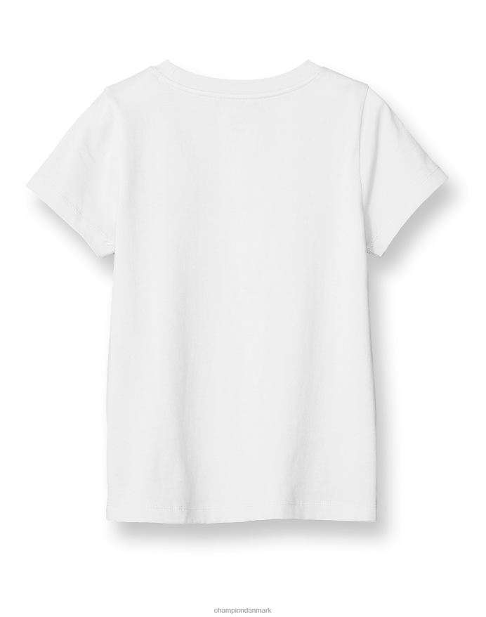 Champion stor t-shirt i bomuld til piger med buet bølgelogo V6J661793 hvid