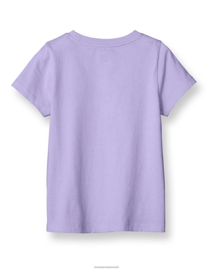 Champion stor t-shirt i bomuld til piger med buet bølgelogo V6J661794 salt lilla