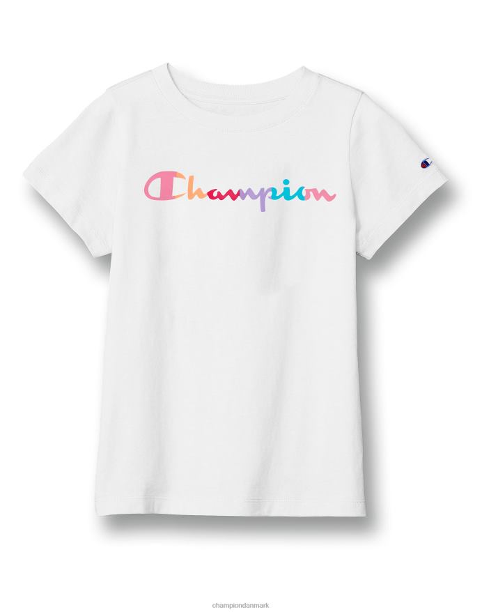 Champion store pigers hvide klassiske regnbue-t-shirt V6J661783