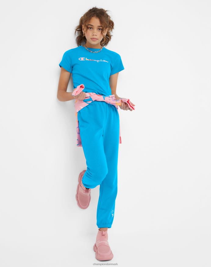 Champion store pigers klassiske regnbue-t-shirt V6J661788 ny pfalz blå