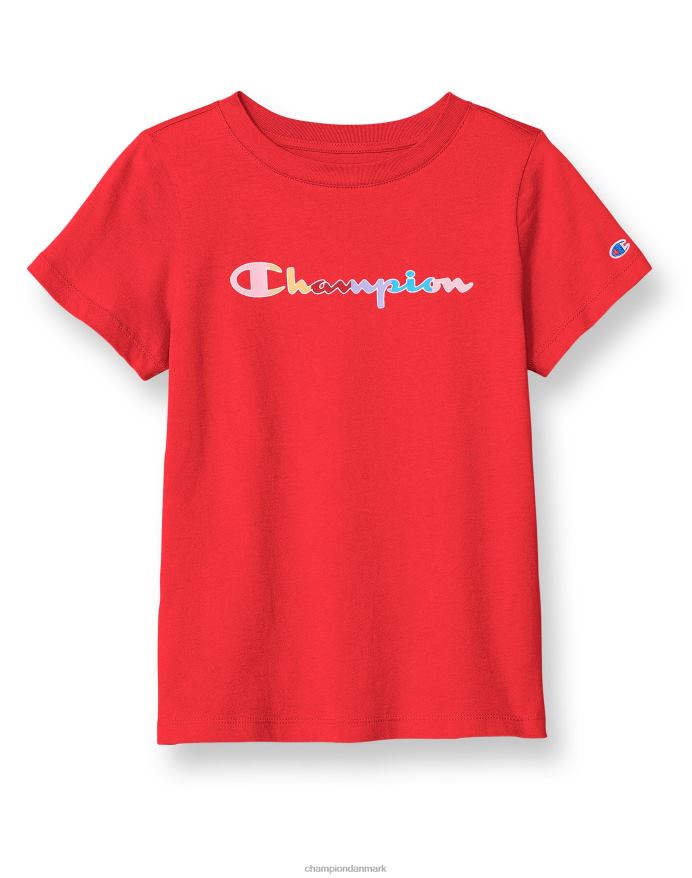Champion store pigers klassiske regnbue-t-shirt V6J661790 rød sten