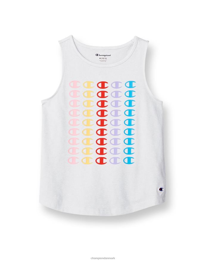 Champion store pigers klassiske tank gentagende ikonisk c-logo V6J661781 hvid