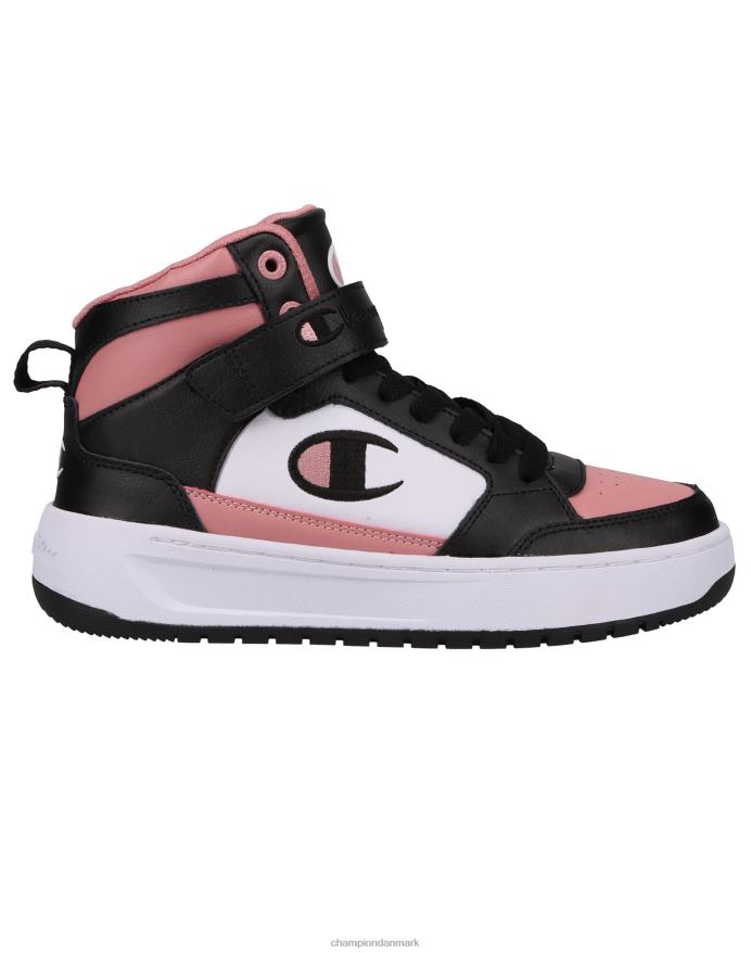 Champion drome hi cb store børns sneakers hvid/sort/rosa V6J661939