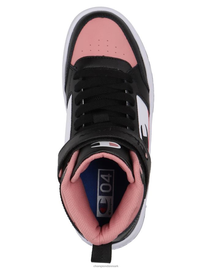 Champion drome hi cb store børns sneakers hvid/sort/rosa V6J661939