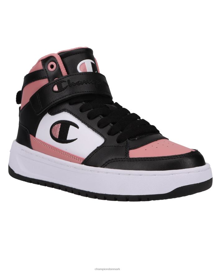 Champion drome hi cb store børns sneakers hvid/sort/rosa V6J661939