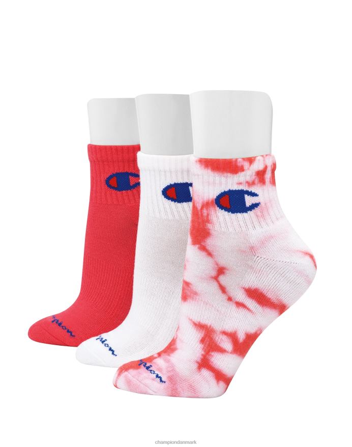 Champion ankelstrømper ass. tie-dye 3 par V6J661582 assorteret pinky fersken