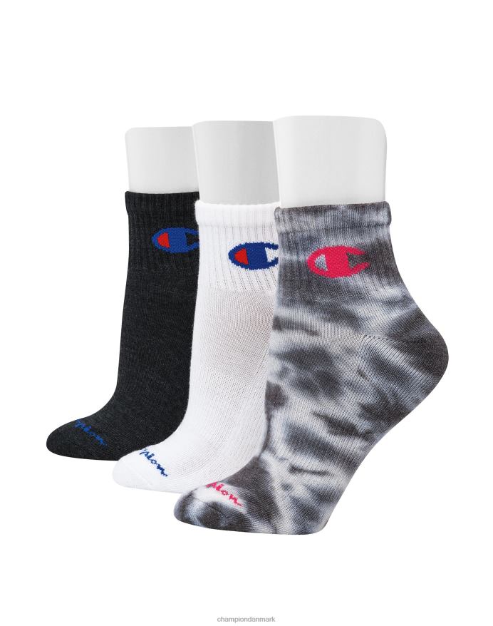 Champion ankelstrømper ass. tie-dye 3 par V6J661584 assorteret mørkegrå