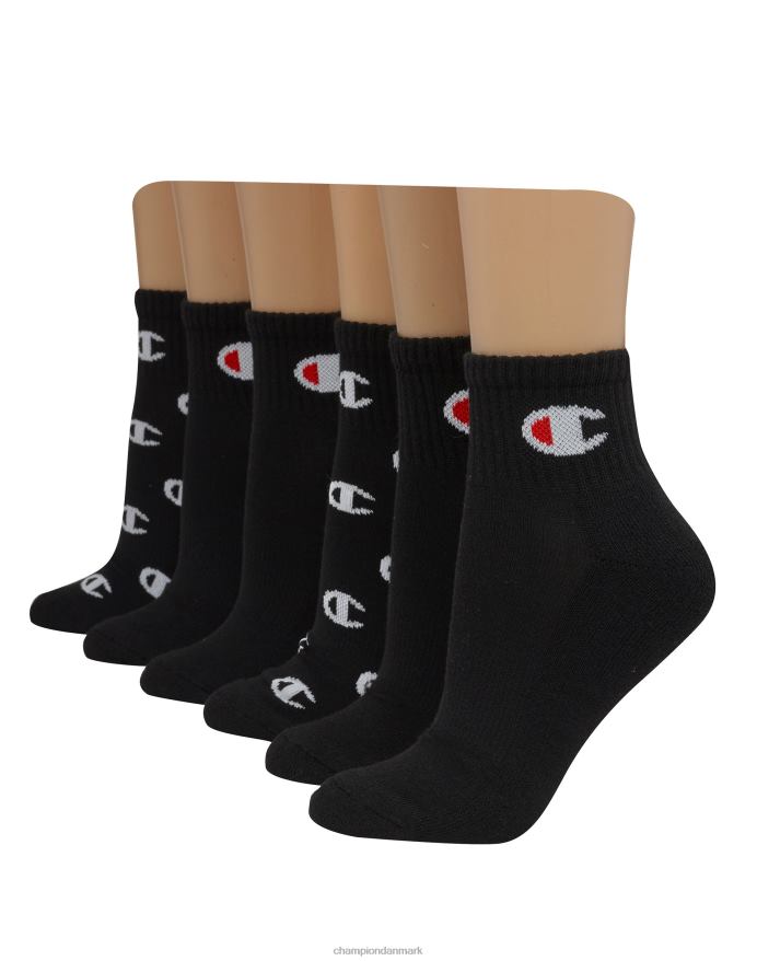 Champion ankelstrømper c logo 6 par V6J661608 sort m/all over cs