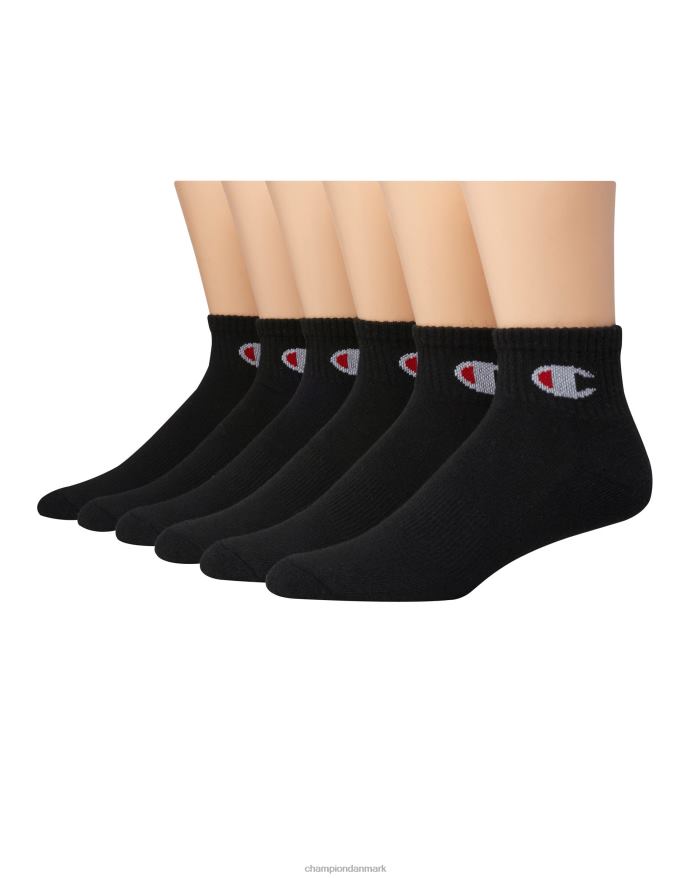 Champion ankelstrømper c logo 6 par V6J661611 sort