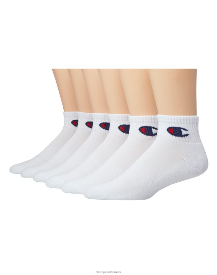 Champion ankelstrømper c logo 6 par V6J661612 hvid