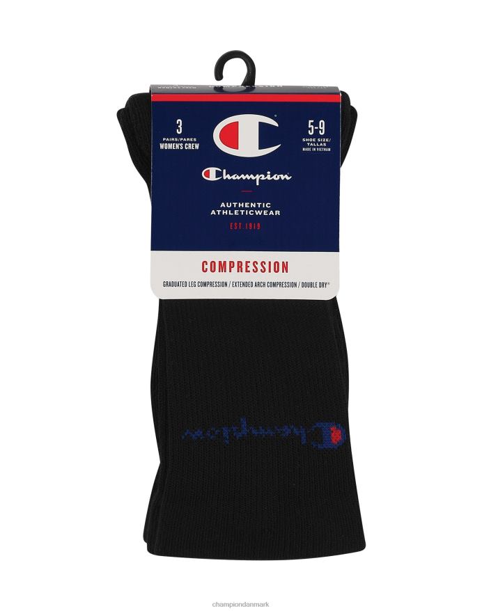 Champion graduerede kompressionsstrømper 3 par V6J661593 sort