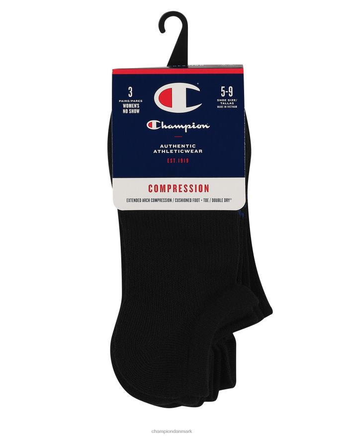Champion kompression no-show sokker 3 par V6J661599 sort
