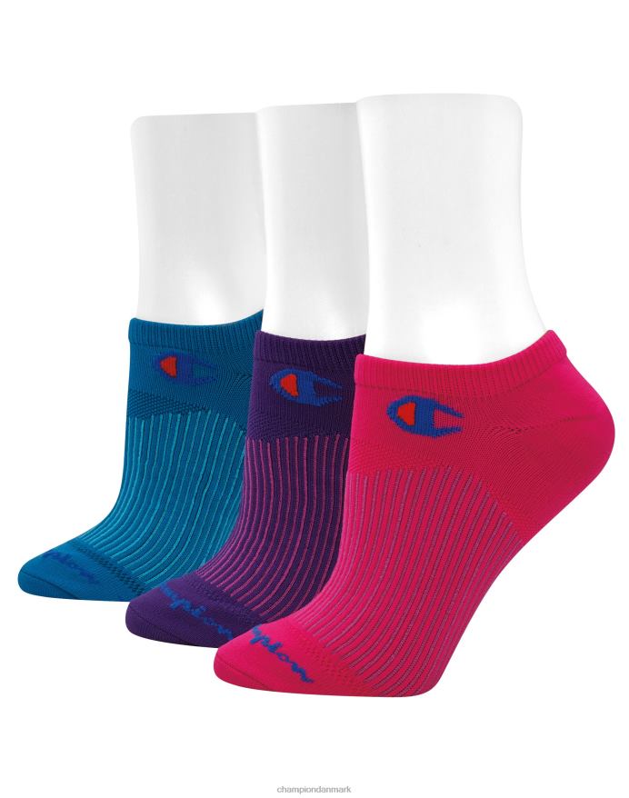 Champion sport super no-show 3 par V6J661568 wow pink/kreativ lilla/blå jay assorteret