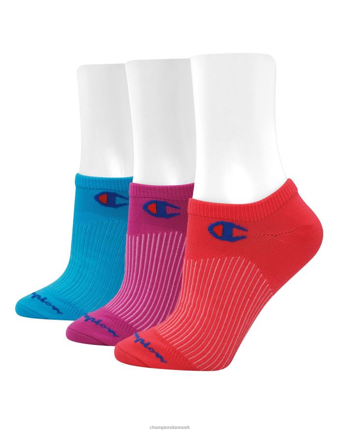 Champion sport super no-show 3 par V6J661569 pinky peach/fav fuchsia/tempo blågrøn