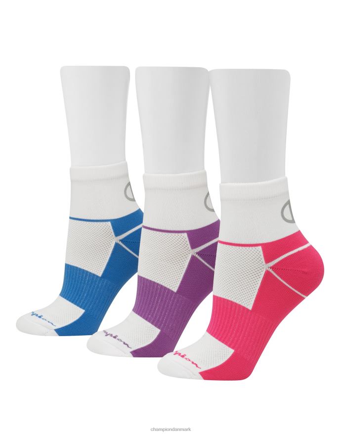 Champion sports ankelstrømper 3 par V6J661578 wow pink/kreativ lilla/blå jay assorteret