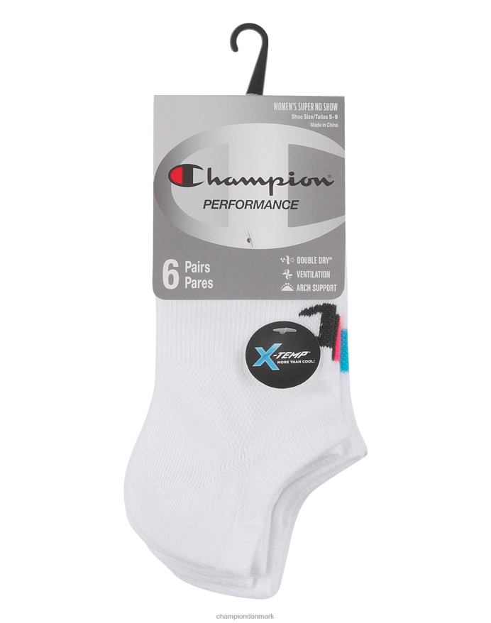 Champion super no-show sokker 6 par V6J661571 hvid/sort assorteret