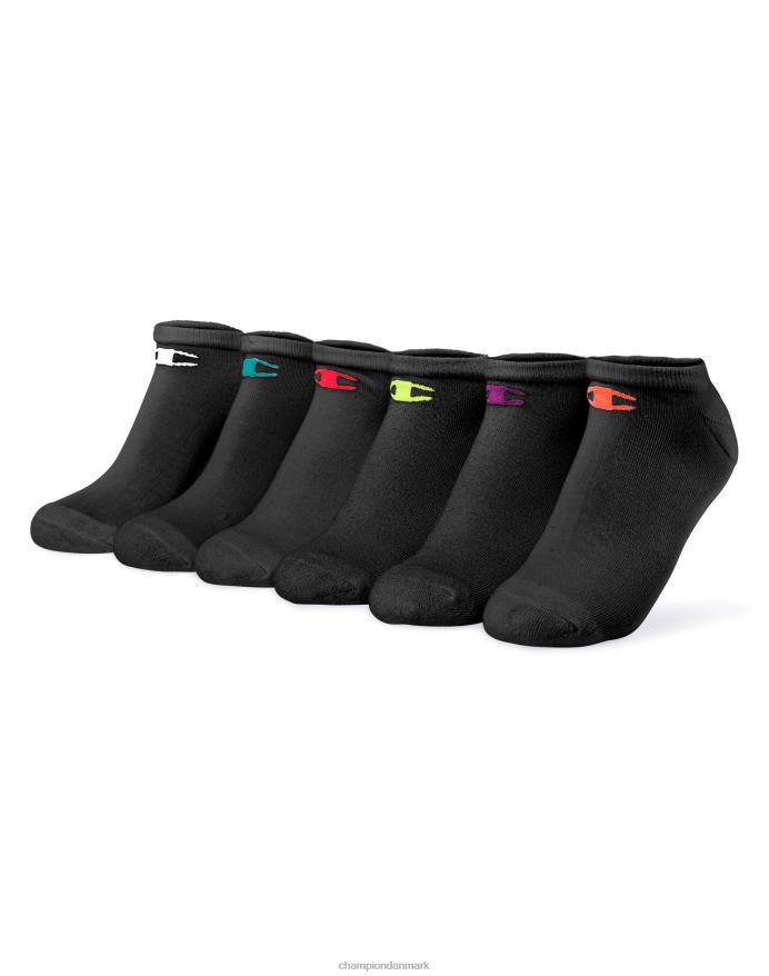 Champion ydeevne lavskårne strømper 6 par V6J661625 sort assorteret