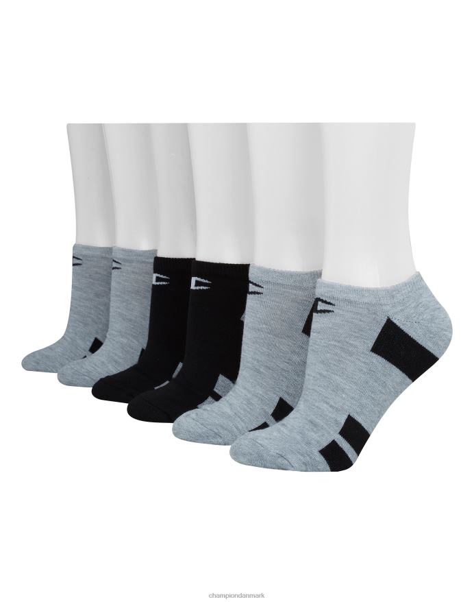 Champion ydeevne no-show sokker udvidede størrelser 6 par V6J661572 grå/sort assorteret