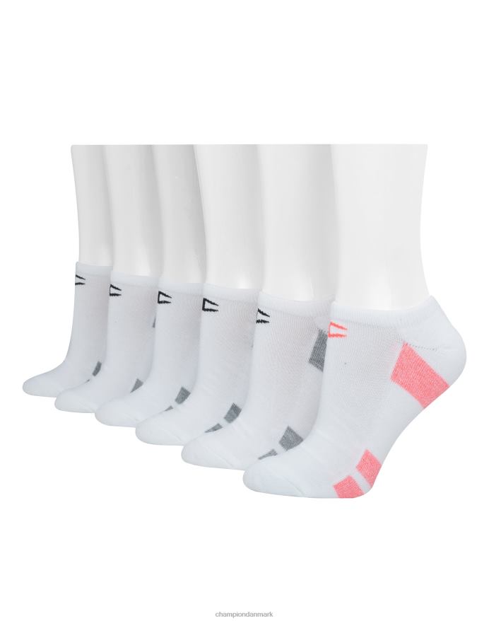 Champion ydeevne no-show sokker udvidede størrelser 6 par V6J661573 hvid assorteret