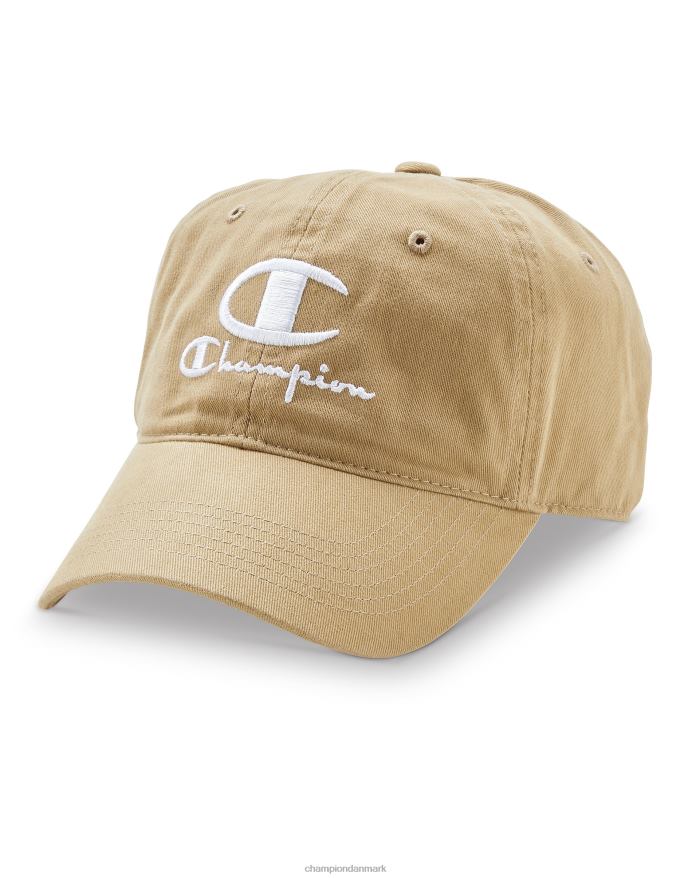 Champion beklædningsvasket afslappet hat c over script V6J66873 fuld hvede khaki