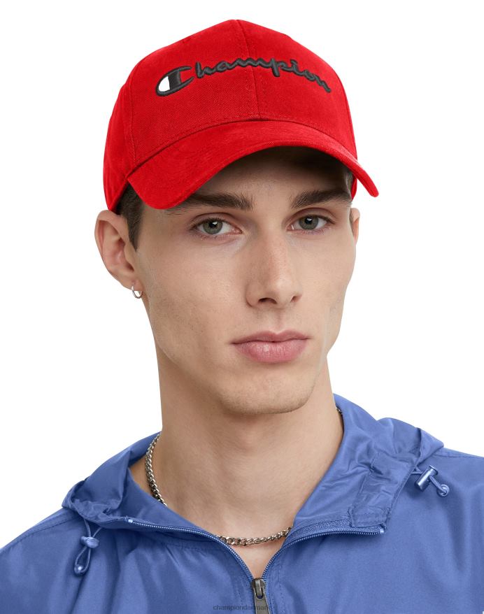 Champion klassisk twill hat 3d script V6J66889 rød
