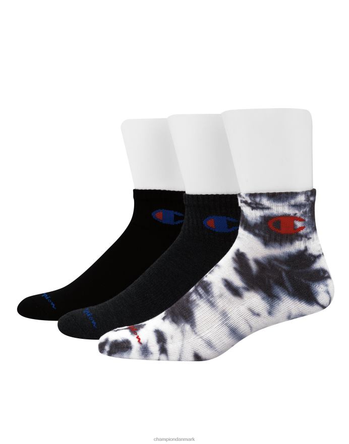 Champion ankelstrømper tie-dye ass. 3 par V6J66701 mørkegrå slipsfarve assorteret
