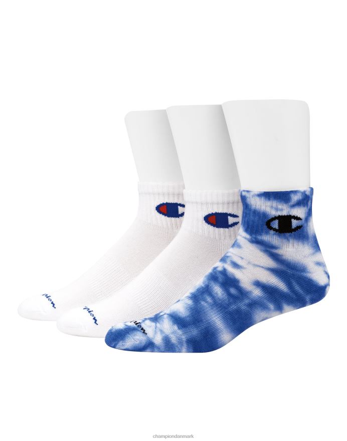 Champion ankelstrømper tie-dye ass. 3 par V6J66702 surf på nettet blå slips farve assorteret