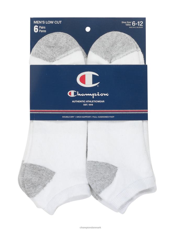 Champion double dry performance low-cut sokker 6 par V6J66729 hvid