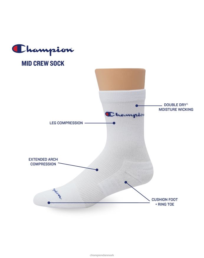 Champion kompression mid-crew sokker 3 par V6J66720 sort