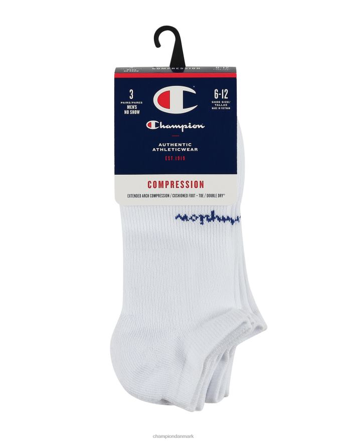 Champion kompression no-show sokker 3 par V6J66719 hvid