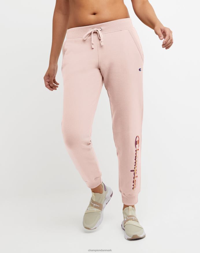 Champion powerblend fleece joggers colorblock folie script logo 29 V6J661136 gennemsigtig lyserød