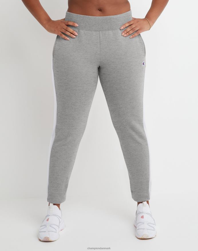 Champion powerblend fleece joggingbukser broderet c patch logo 28 V6J661143 oxford grå/hvid