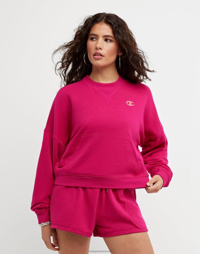 Champion campis french terry crew c logo V6J66983 strawberry rouge