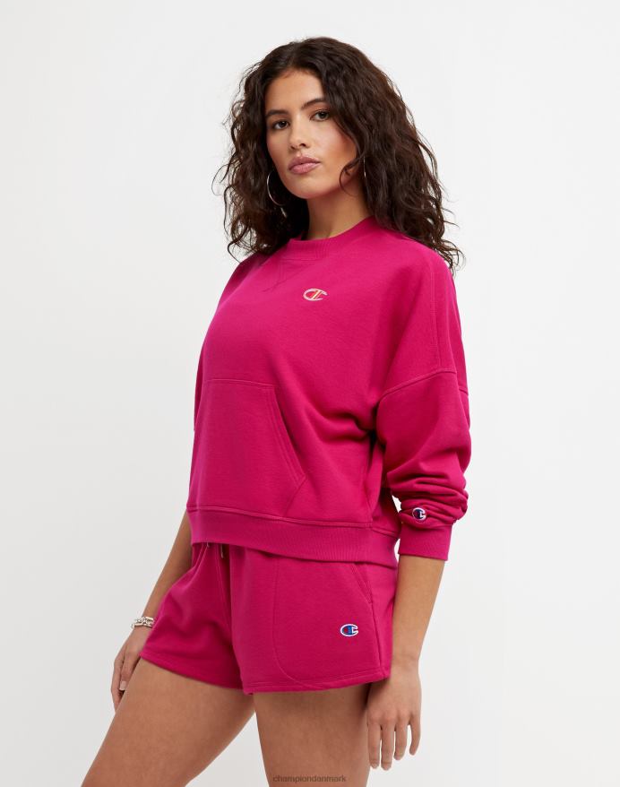 Champion campis french terry crew c logo V6J66983 strawberry rouge
