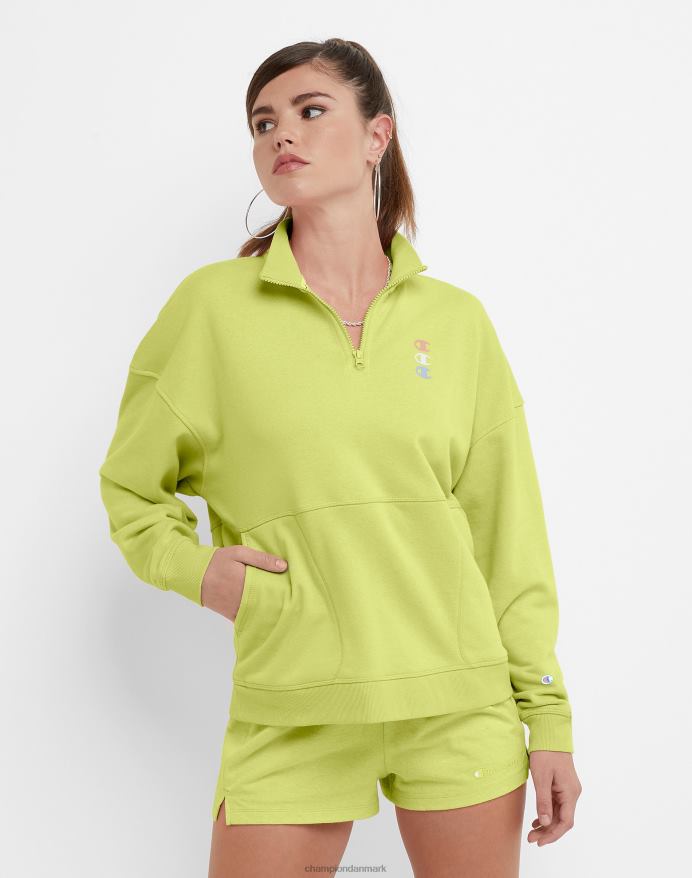 Champion campus fransk frotté 1/4 lynlås tre-c V6J661012 frossen lime