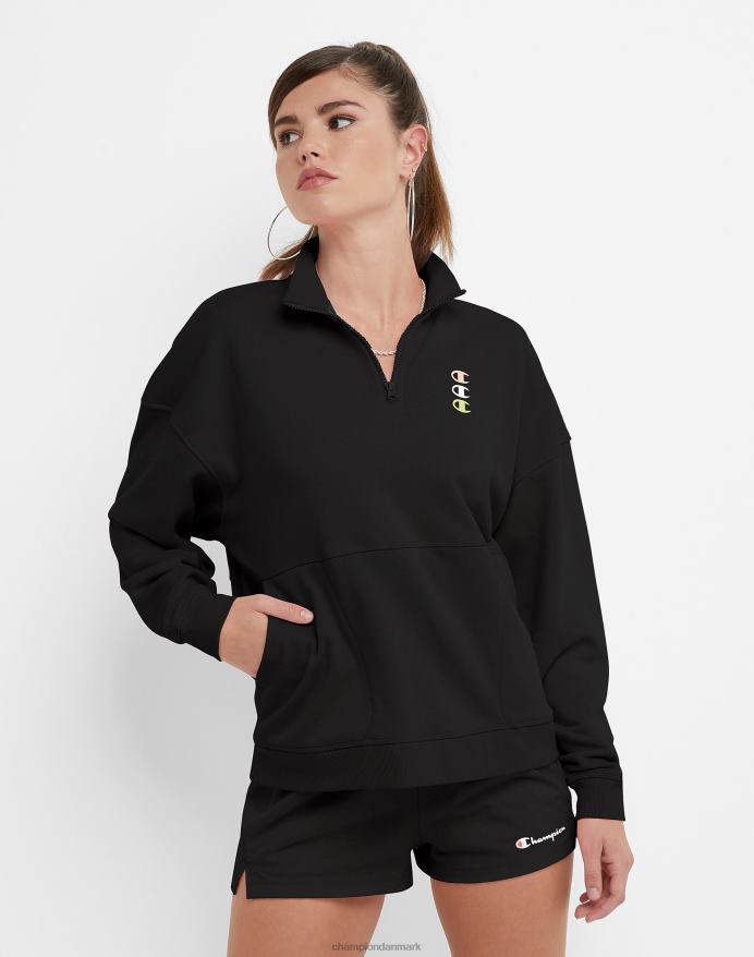 Champion campus fransk frotté 1/4 lynlås tre-c V6J661013 sort