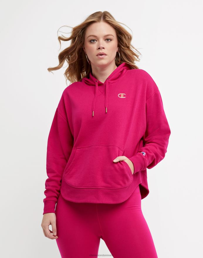 Champion campus fransk frotté hættetrøje c logo V6J66972 strawberry rouge