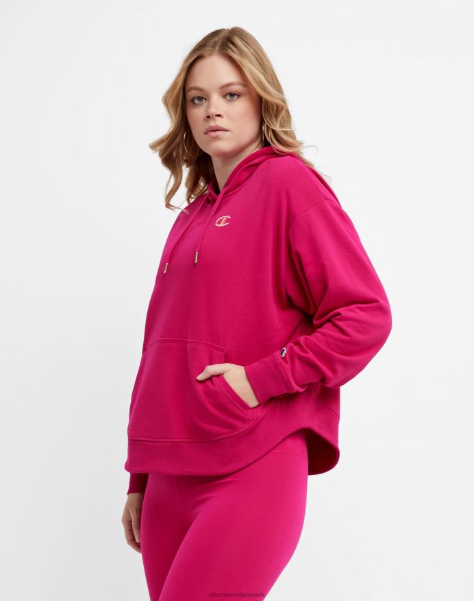 Champion campus fransk frotté hættetrøje c logo V6J66972 strawberry rouge