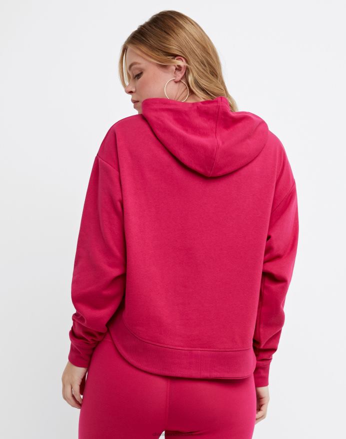 Champion campus fransk frotté hættetrøje c logo V6J66972 strawberry rouge