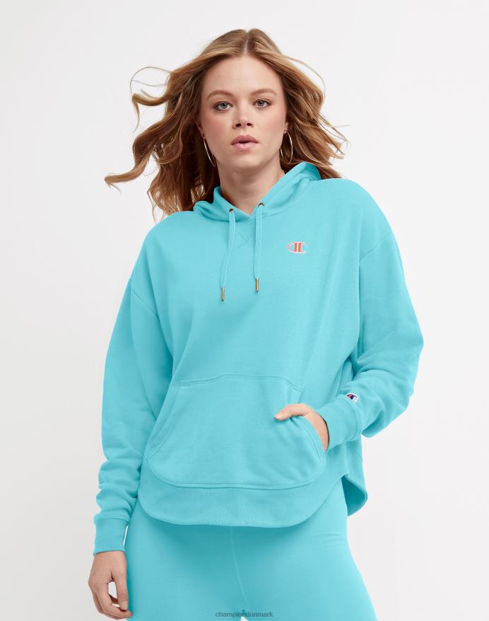 Champion campus fransk frotté hættetrøje c logo V6J66973 lys himmelblå