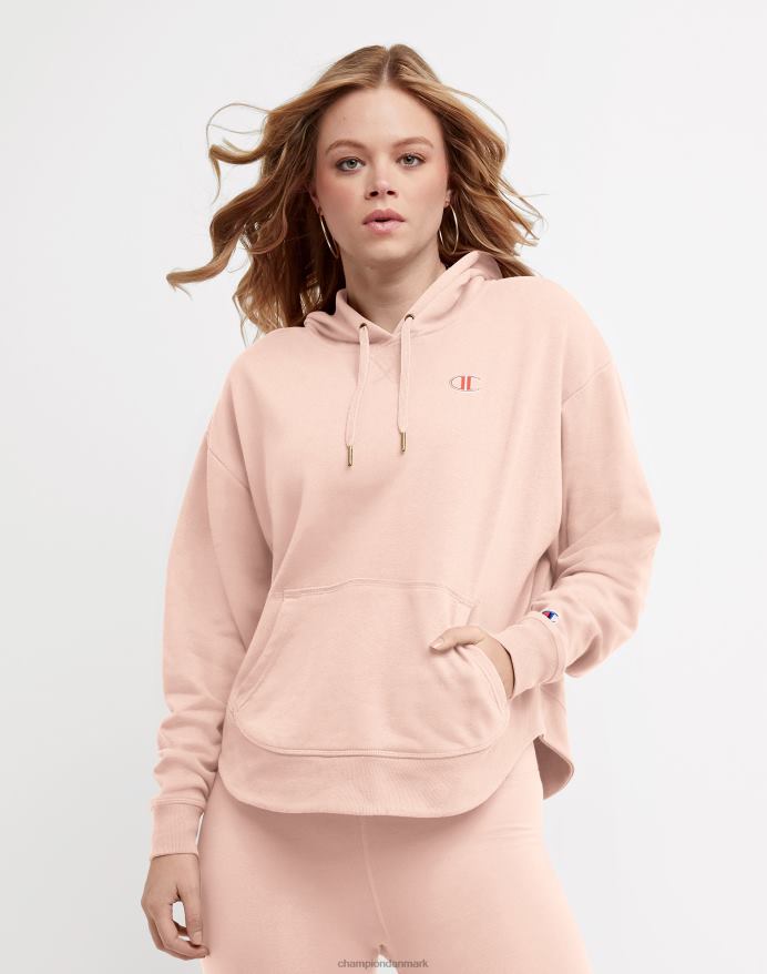 Champion campus fransk frotté hættetrøje c logo V6J66974 bleg blush pink