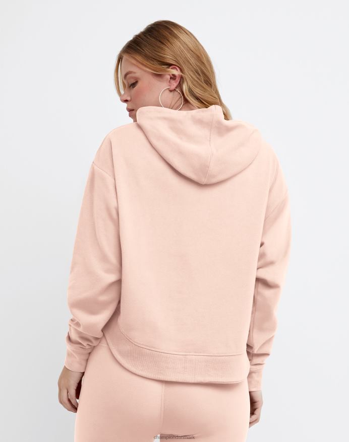 Champion campus fransk frotté hættetrøje c logo V6J66974 bleg blush pink