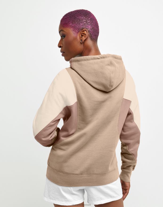 Champion colorblock pullover hættetrøje multi-logo V6J661019 land valnød multi